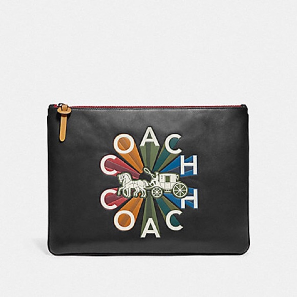 NEW ‼️ COACH MEN POUCH WITH COACH RADIAL RAINBOW